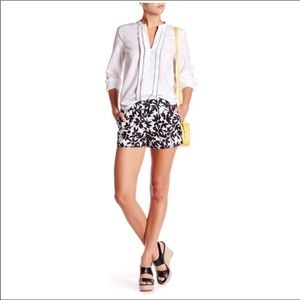 SOLD-J. crew back/white floral shorts